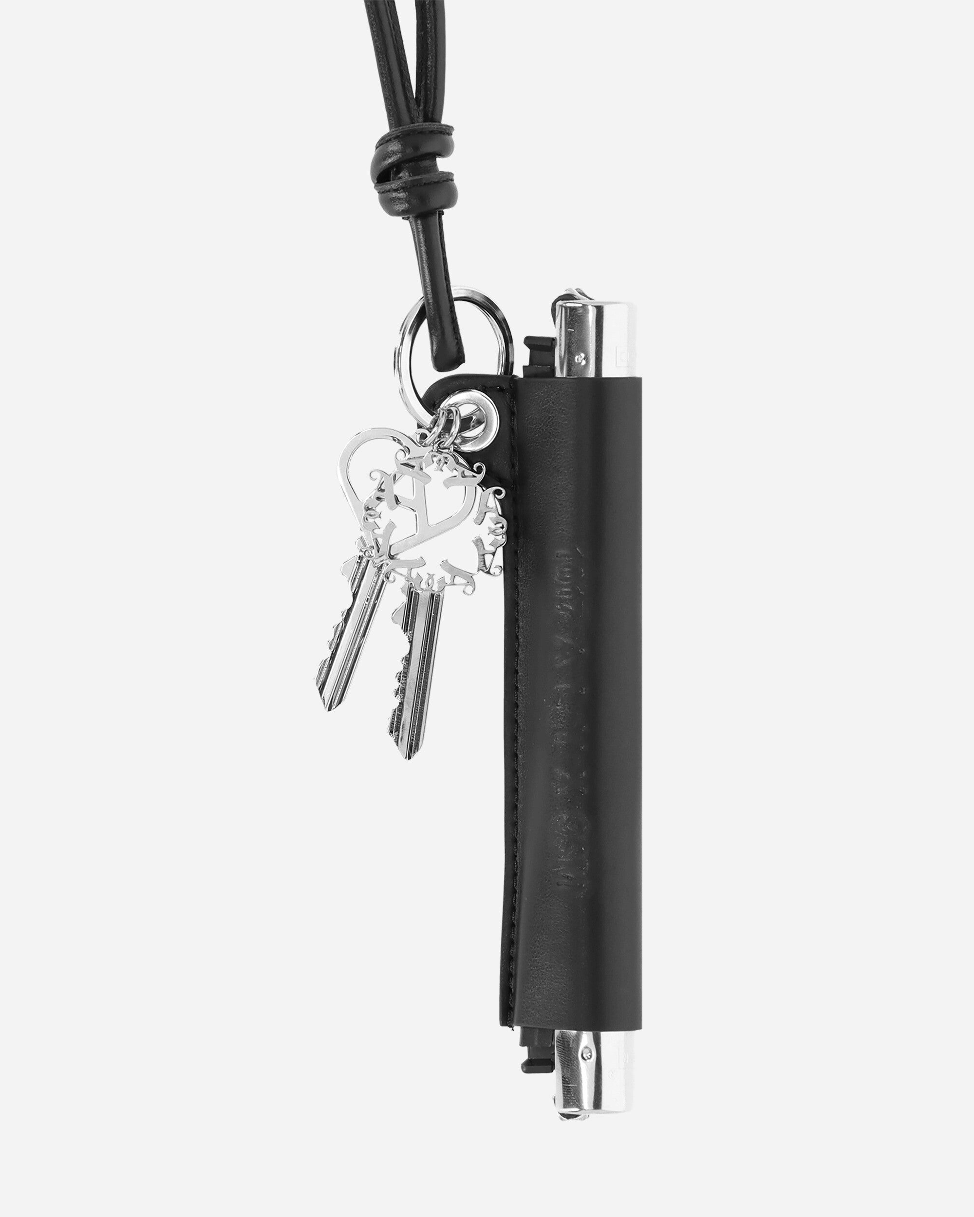 1017 Alyx 9SM Leather Keychain Black Jewellery Necklaces AAUKE0010LE01 BLK0001