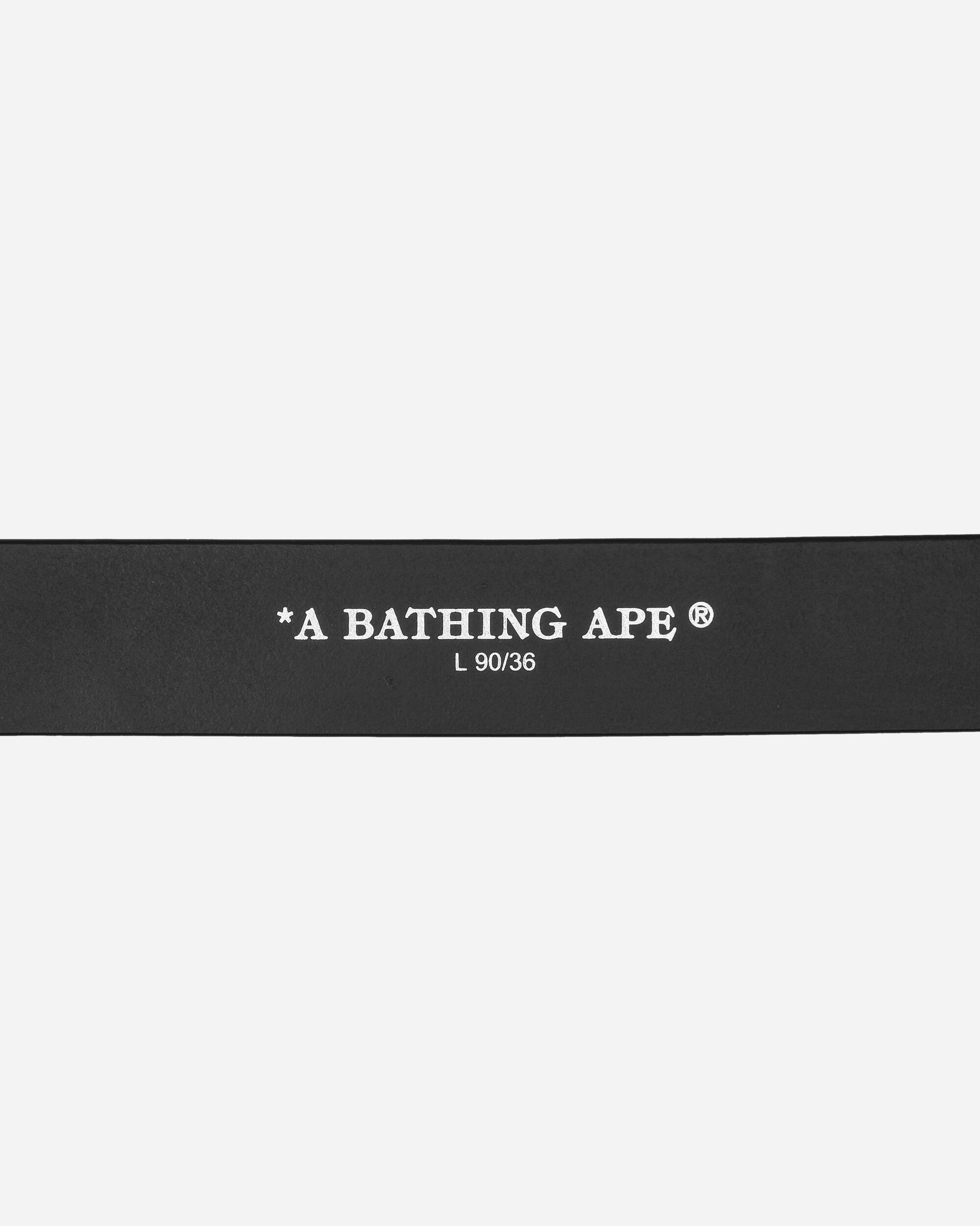A Bathing Ape A Bathing Ape Leather Belt M Black Belts Belt 1J80188003 BLACK