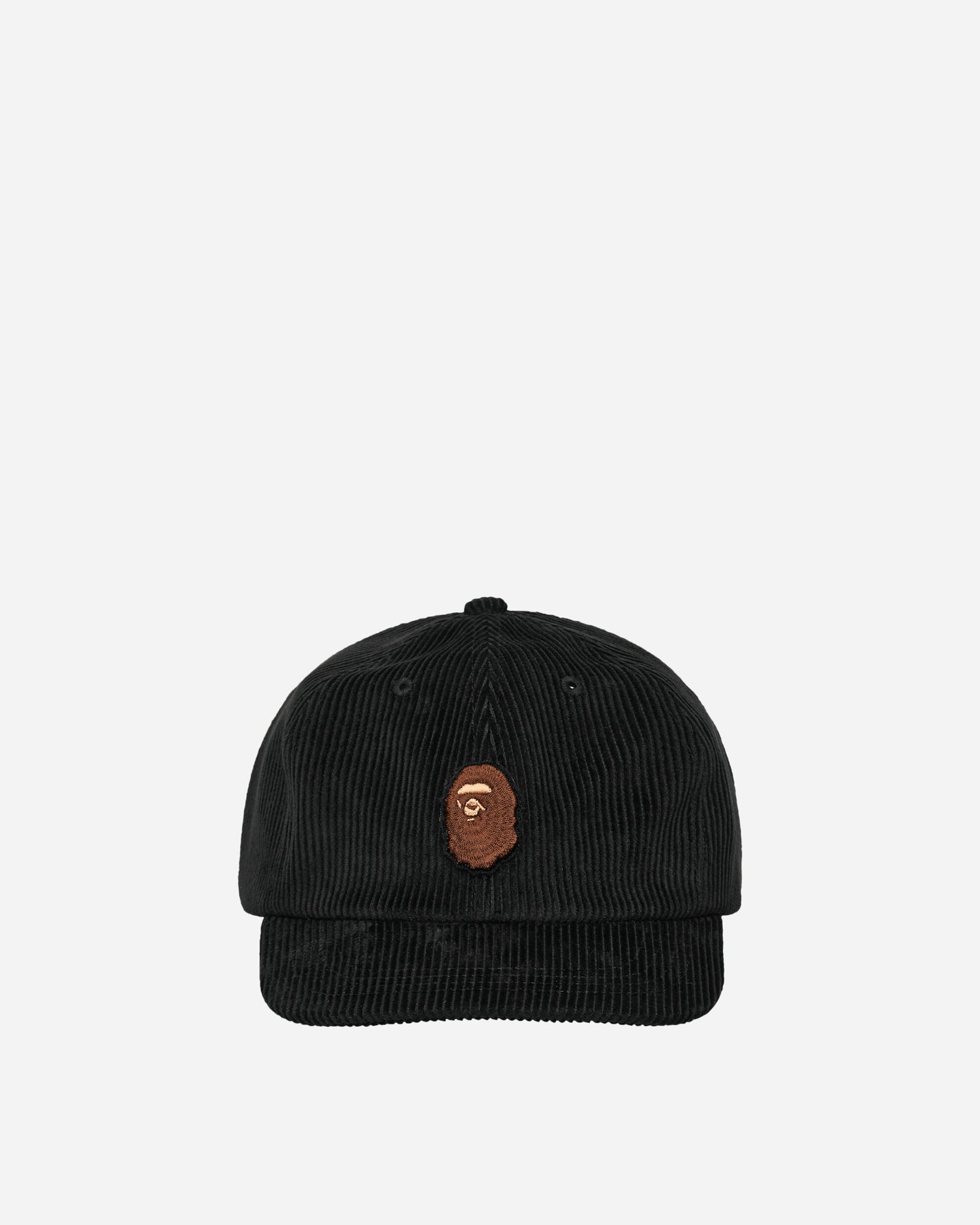 A Bathing Ape Ape Head Corduroy Cap M Black Hats Caps 1K80180004 BLACK