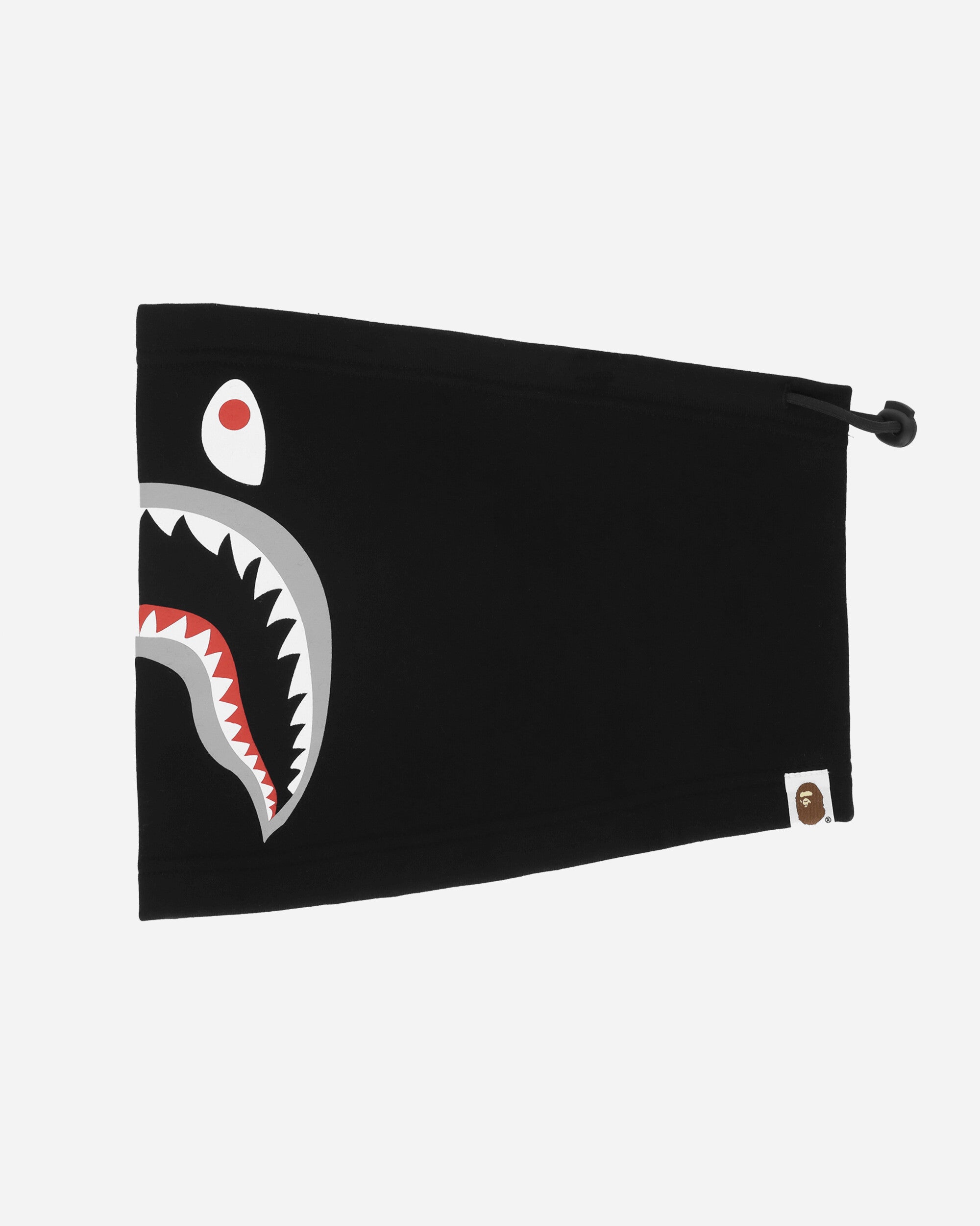 A Bathing Ape Shark Motif Neck Warmer M Black Gloves and Scarves Scarves and Warmneck 1K80182012 BLACK