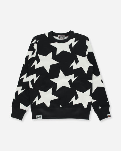 A Bathing Ape Sta Pattern BLACK Sweatshirts Crewneck 1G80113012 BLACK