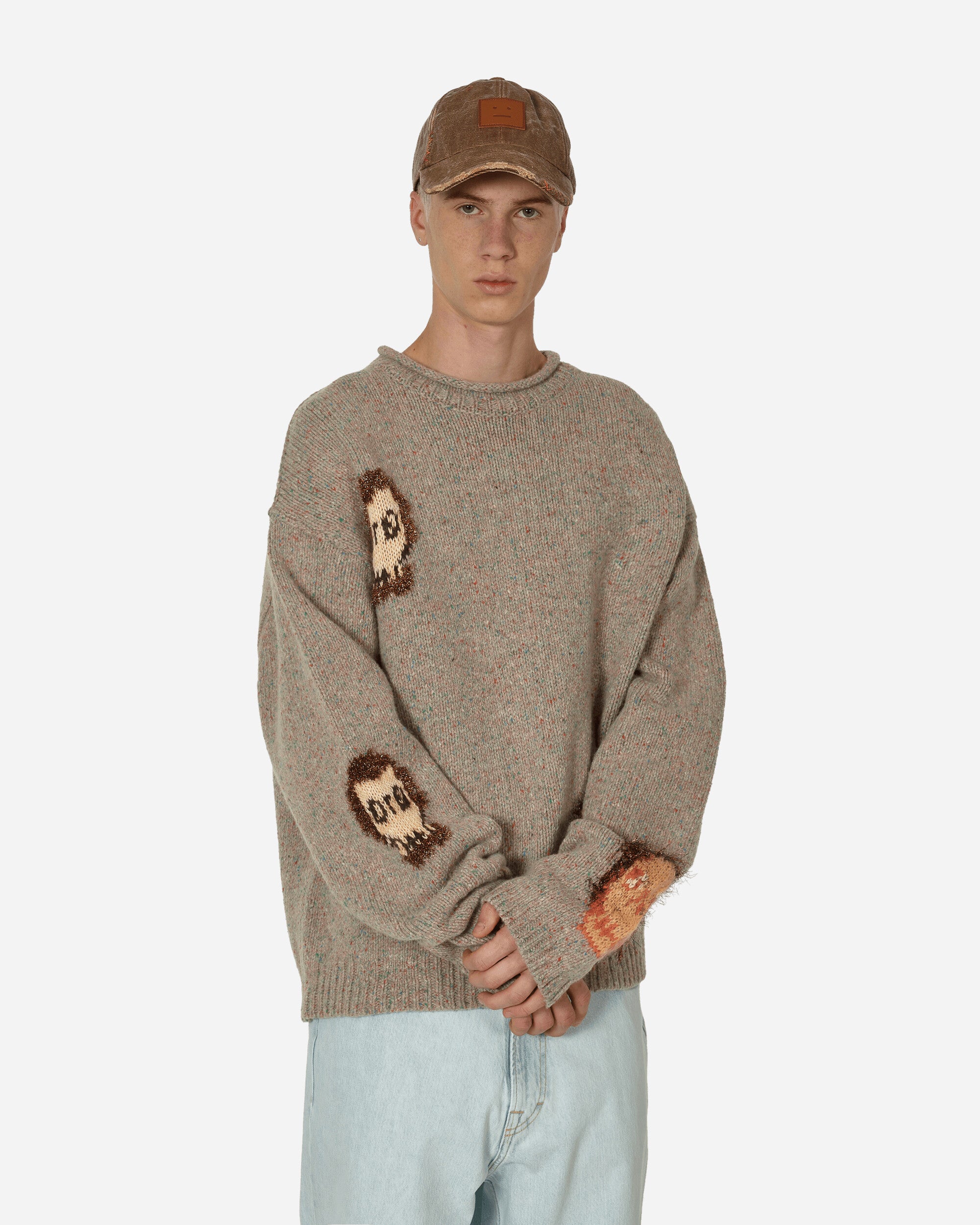 Acne Studios Crewneck Sweater Grey Melange/Multi Sweatshirts Crewneck B60307- DML