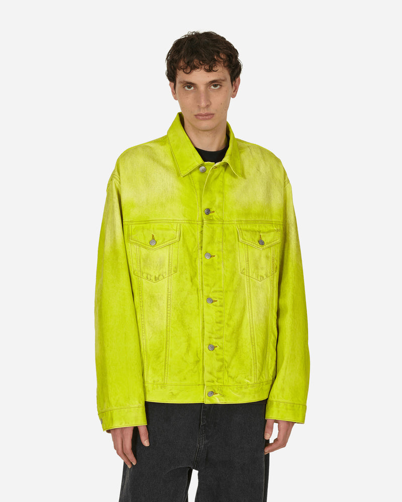 Oversized Fit Denim Jacket Neon Yellow