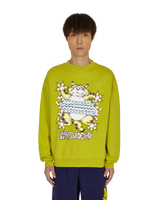 Brain Dead Relaxed Cat Crewneck Olive Sweatshirts Crewneck BDF21T10001950 GR04