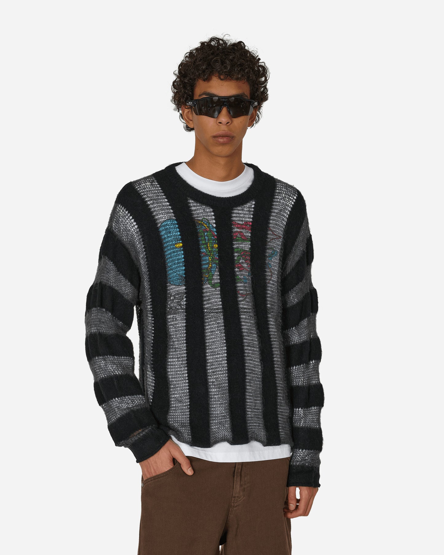 Brain Dead Fuzzy Threadbare Sweater Black Knitwears Sweaters BDW23T01003318 BK01