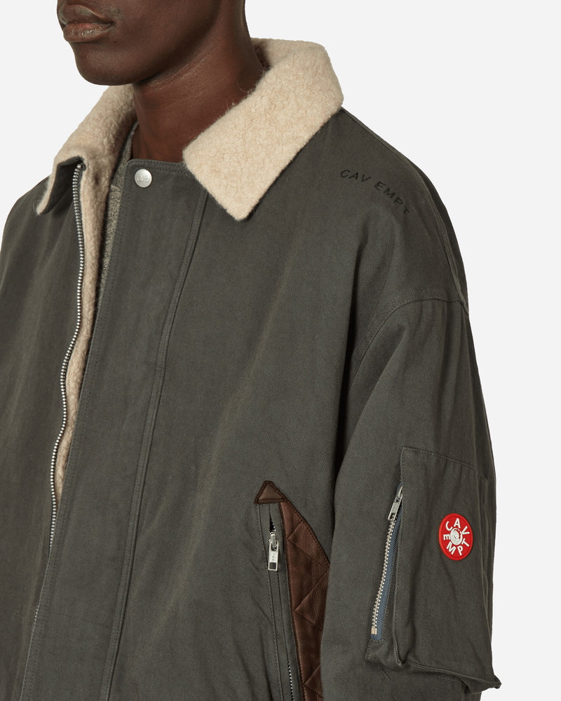 Cav Empt Wool Boa Inner Zip Jacket Charcoal Coats and Jackets Bomber Jackets CES25JK02 CHCL