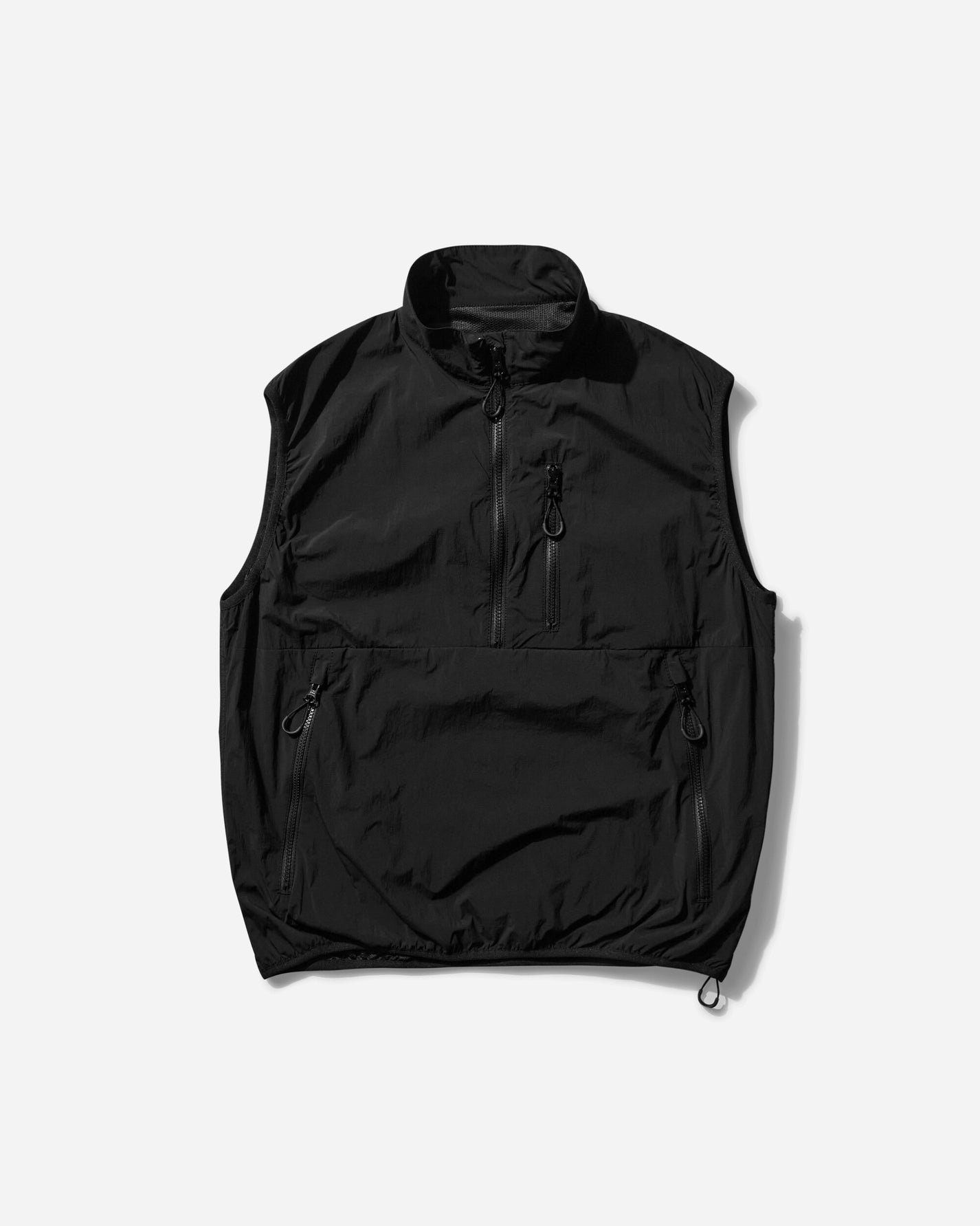 Comme Des Garçons Homme Half Zip-Up Vest Black Coats and Jackets Vests HO-V002-051 001