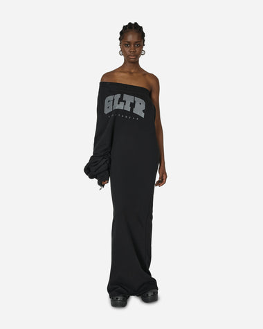 Jean Paul Gaultier Wmns Jersey Pant Dress With Graphic Print Black Dresses Dress Mid RO125IP-J064 00