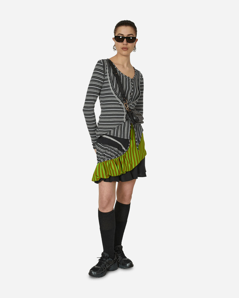 Simultanism Skirt Green Stripe