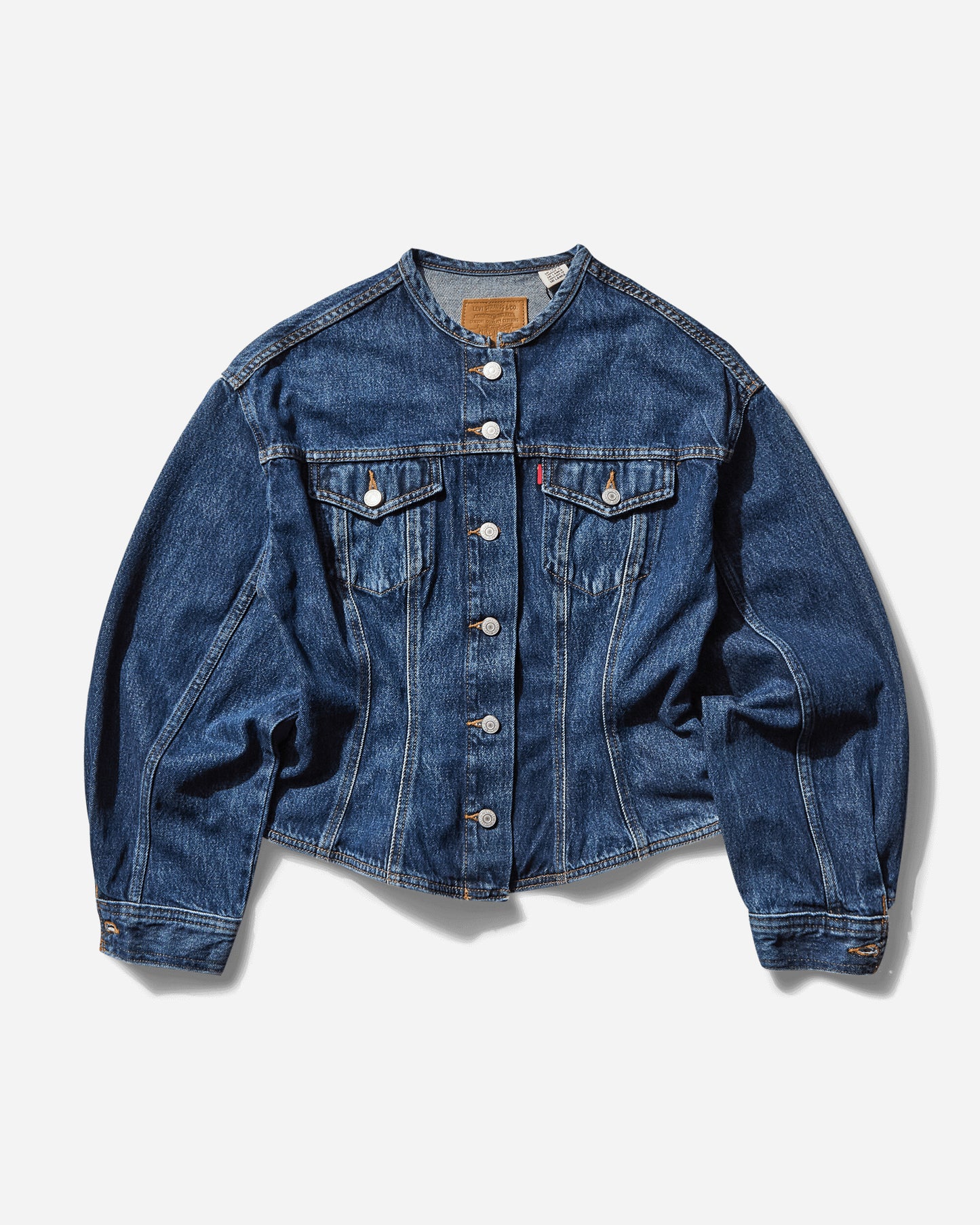 Levi's Wmns Sculpted Trucker Dark Indigo - Worn In Wonderlust No Tack Coats and Jackets Denim Jackets 001T6 0001