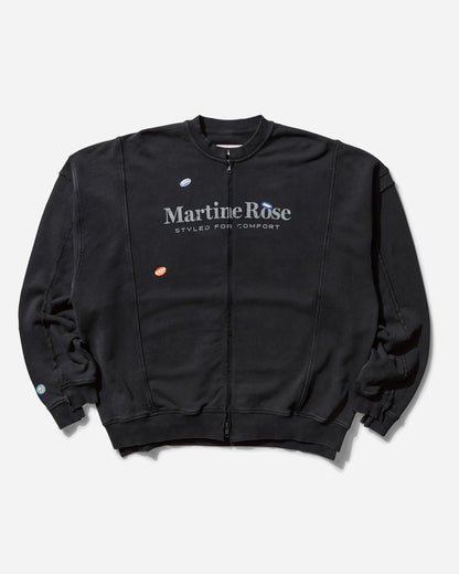 Martine Rose Zip Up Crew Black Washed Black Marlboro Sweatshirts Zip-Ups 642JS02002L