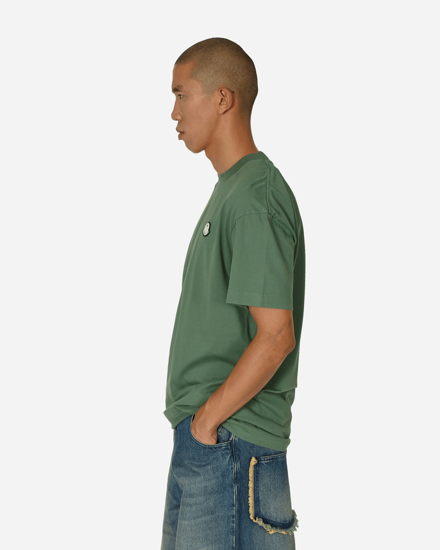 Moncler Genius T-Shirt X Palm Angels Green T-Shirts Shortsleeve 8C00003M3568 855