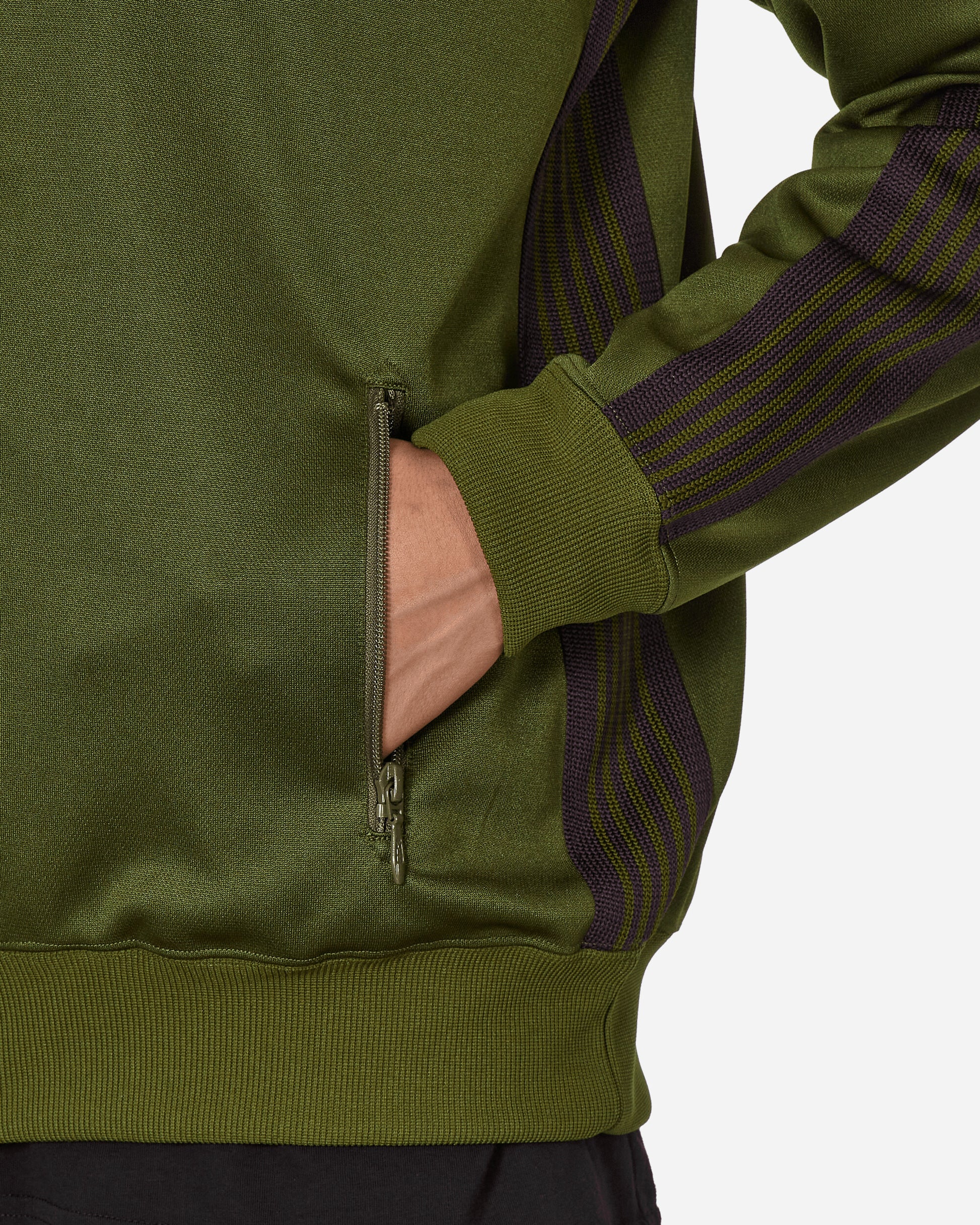 Needles Track Jacket - Poly Smooth Olive Sweatshirts Track Tops OT226 B