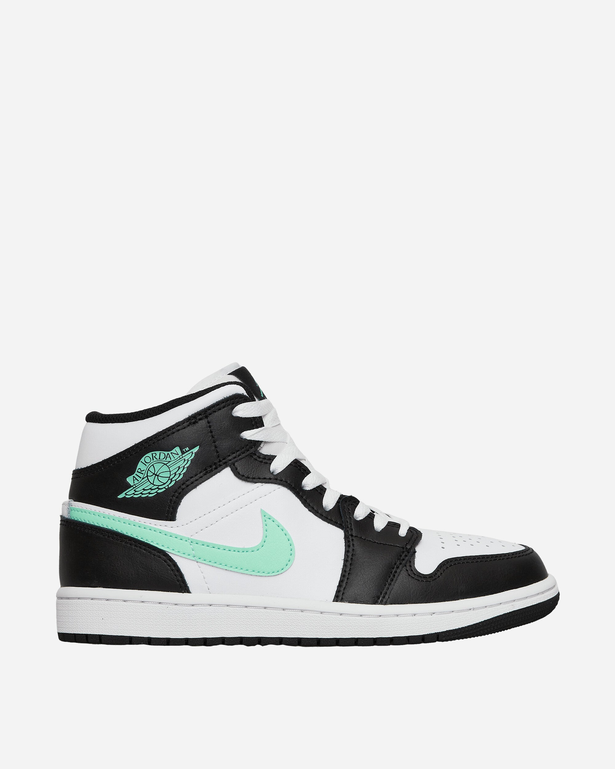 Air Jordan 1 Mid Sneakers White / Black / Green Glow