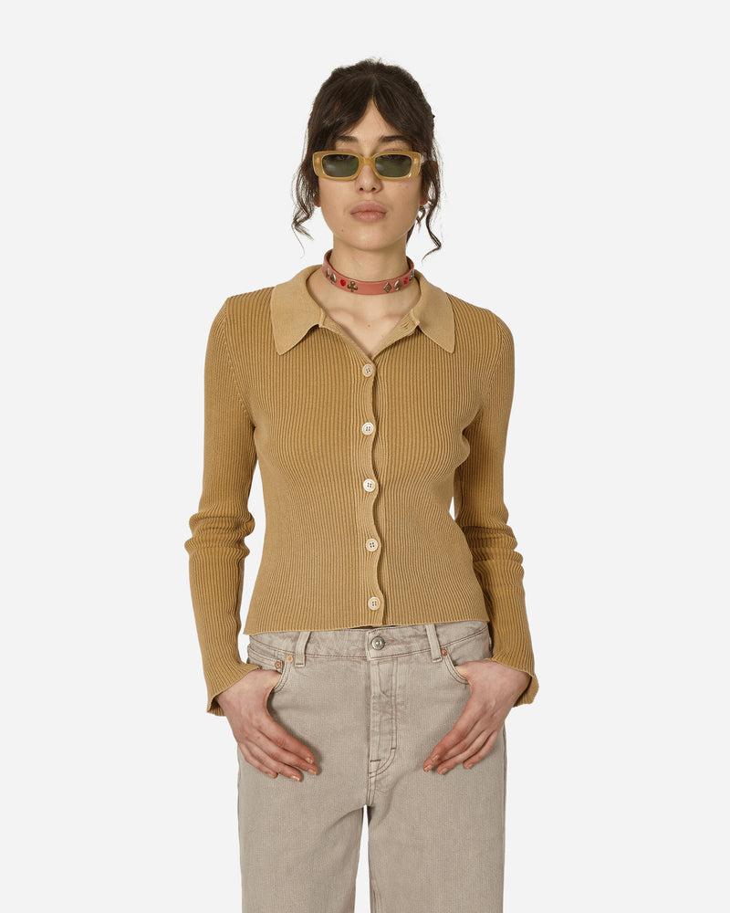 Our Legacy Wmns Mazzy Polo Wet Sand Crunchy Cotton Knitwears Cardigans W2243MW 001