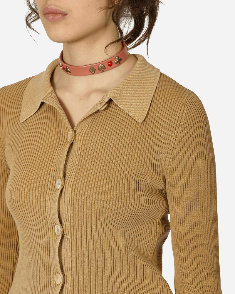 Our Legacy Wmns Mazzy Polo Wet Sand Crunchy Cotton Knitwears Cardigans W2243MW 001