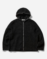 Our Legacy Full Zip Hood Black Hairy Wool Sweatshirts Hoodies M4243FBH 001