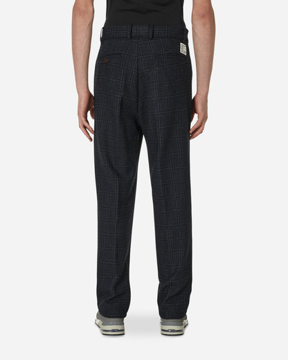 Paccbet Checked Pleated Trousers Woven Navy Pants Trousers PACC11P009 2