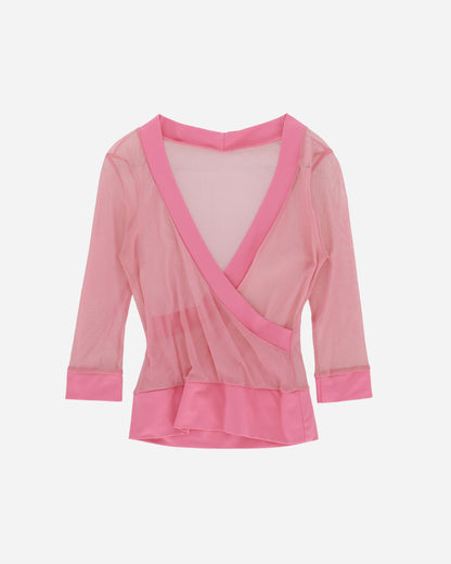 Pezze Vintage Wmns Pink Mesh Top From The 00S Pink T-Shirts Shortsleeve 017243 1