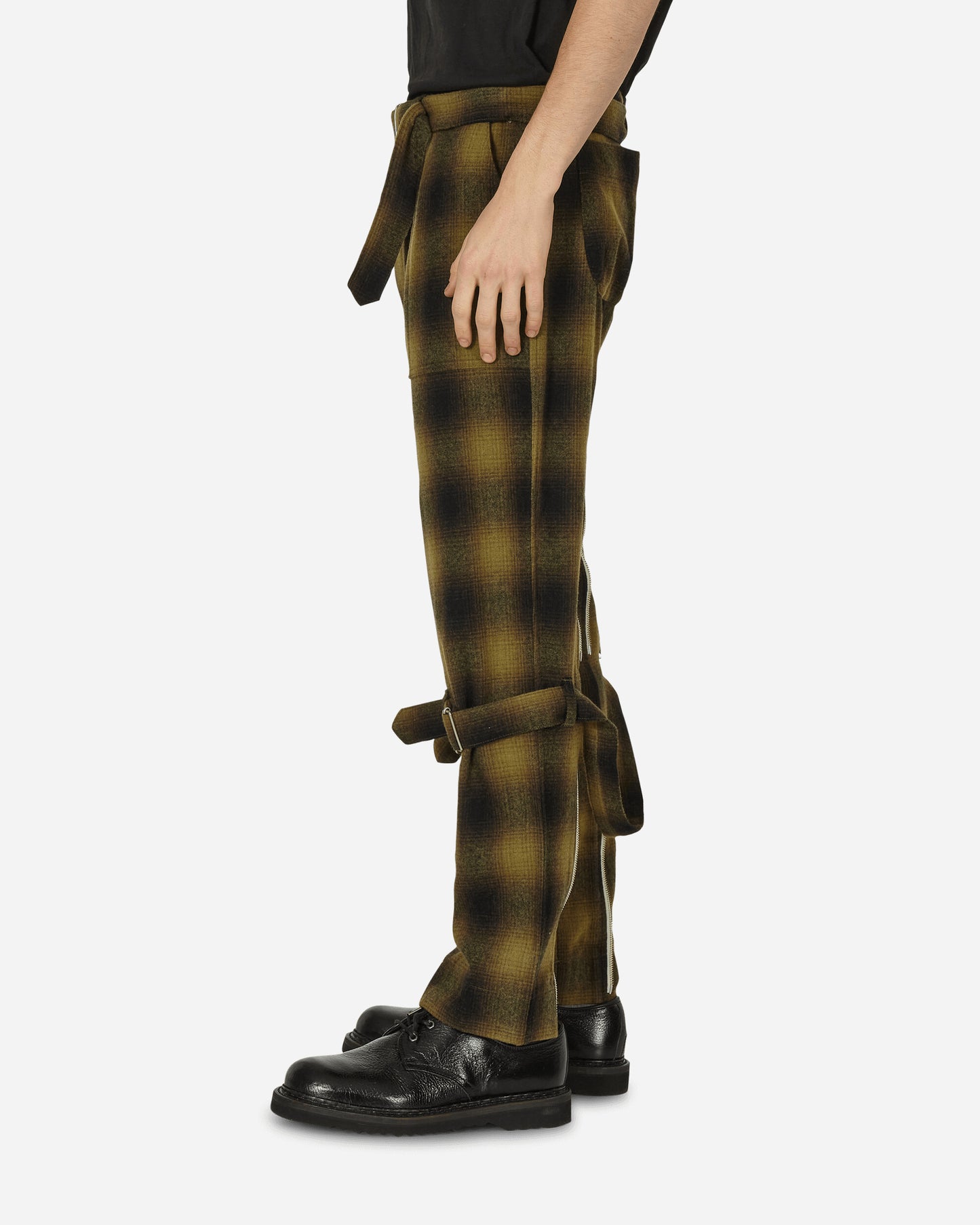 Phingerin Bontage Pants Wool Ombre Yellow Plaid Pants Trousers PD-232-BT-042 A