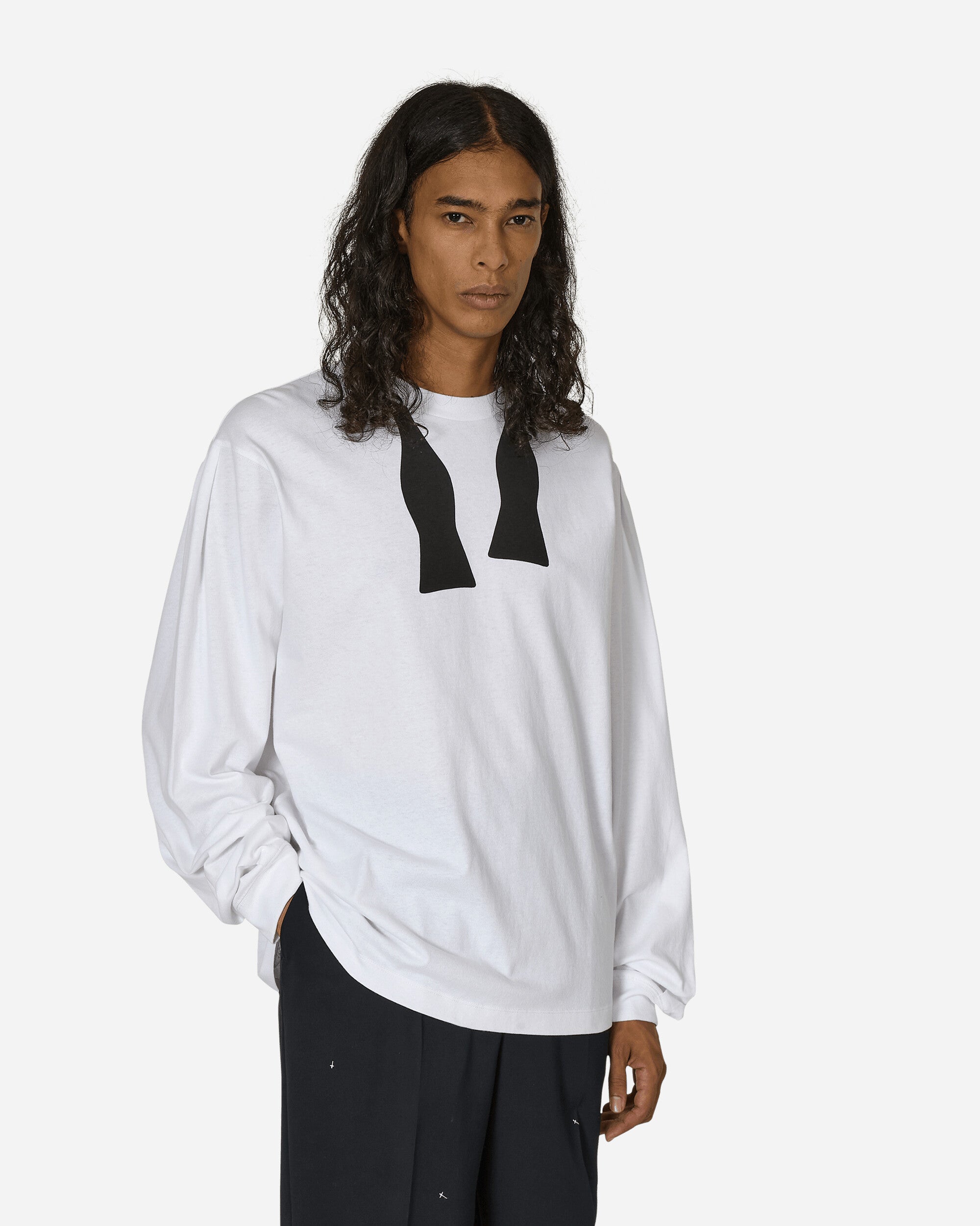 Random Identities Bow Tie Longsleeve Tshirt White T-Shirts Longsleeve RAN04T002 WHITE