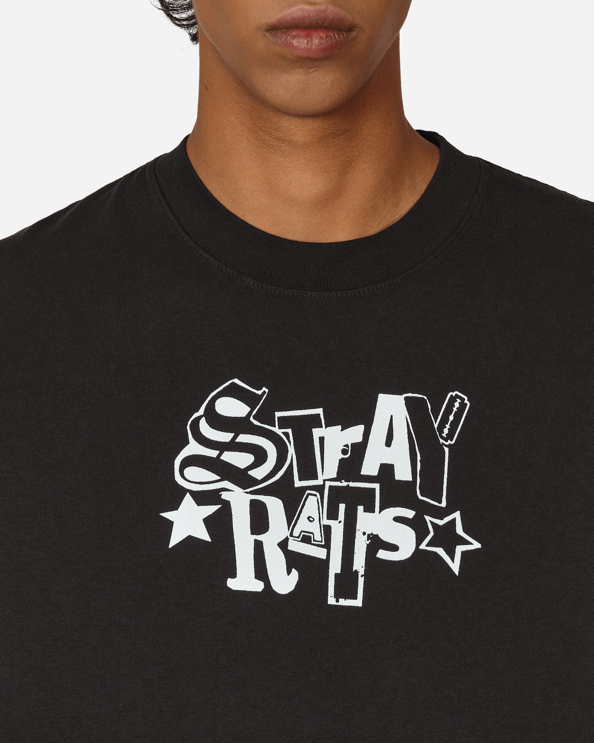 Stray Rats Cut Out Tee Black T-Shirts Shortsleeve SRT1166 BLACK