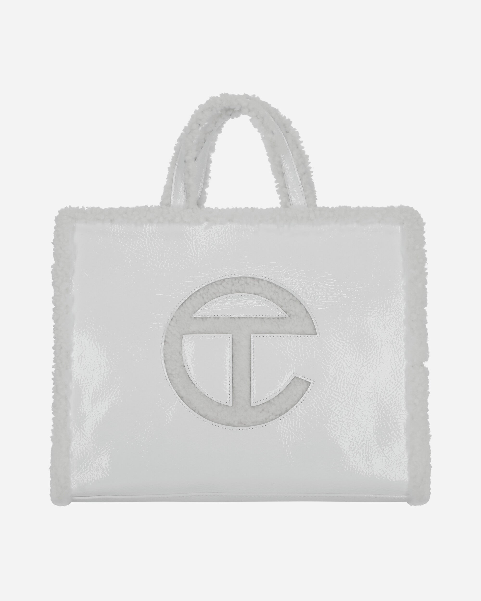 UGG U Ugg X Telfar M Shopper Crinkle White Bags and Backpacks Tote Bags 1155851 WHT