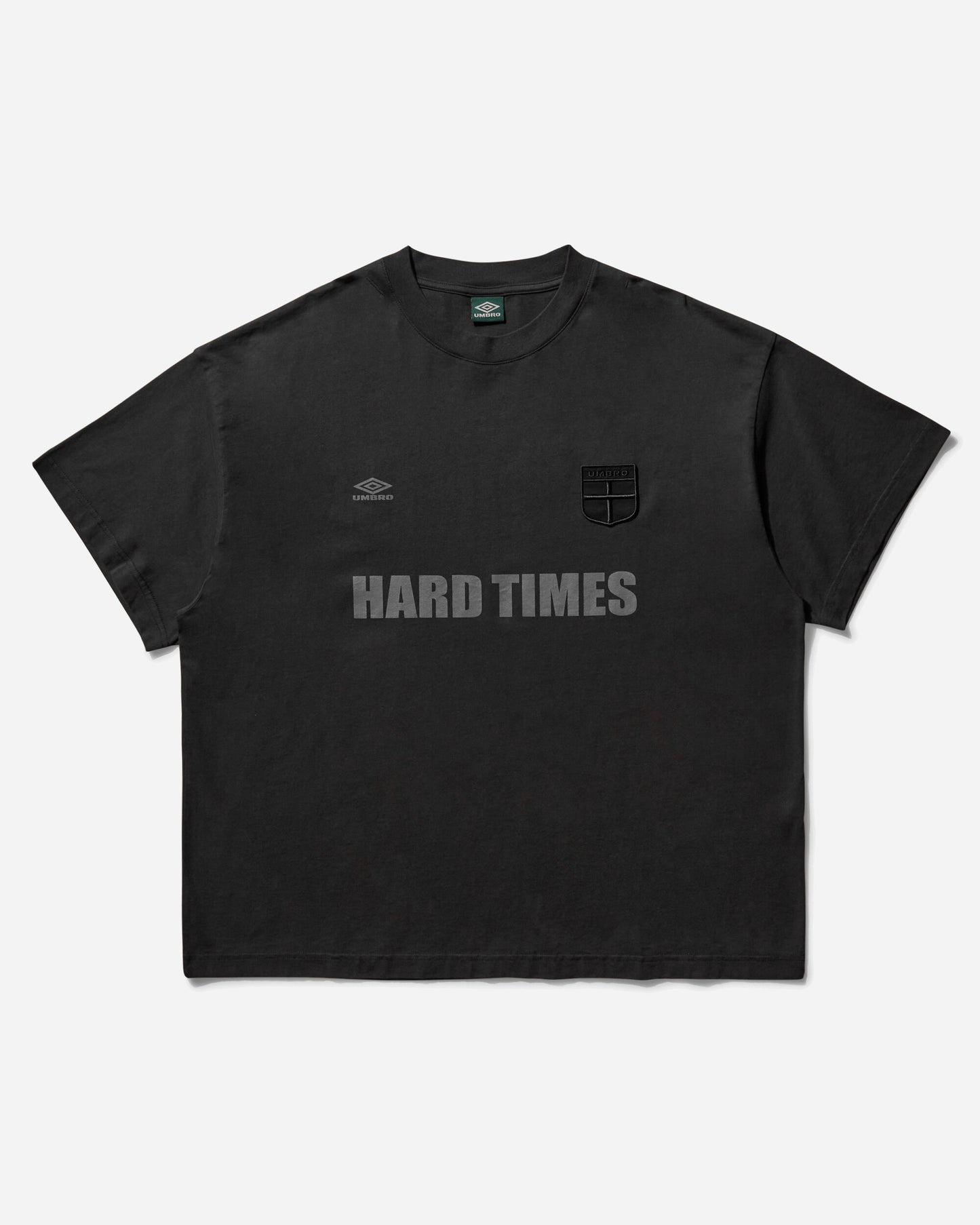 Umbro Hard Times T Shirt Washed Black T-Shirts Top UBMW0241JY57 BLK0020