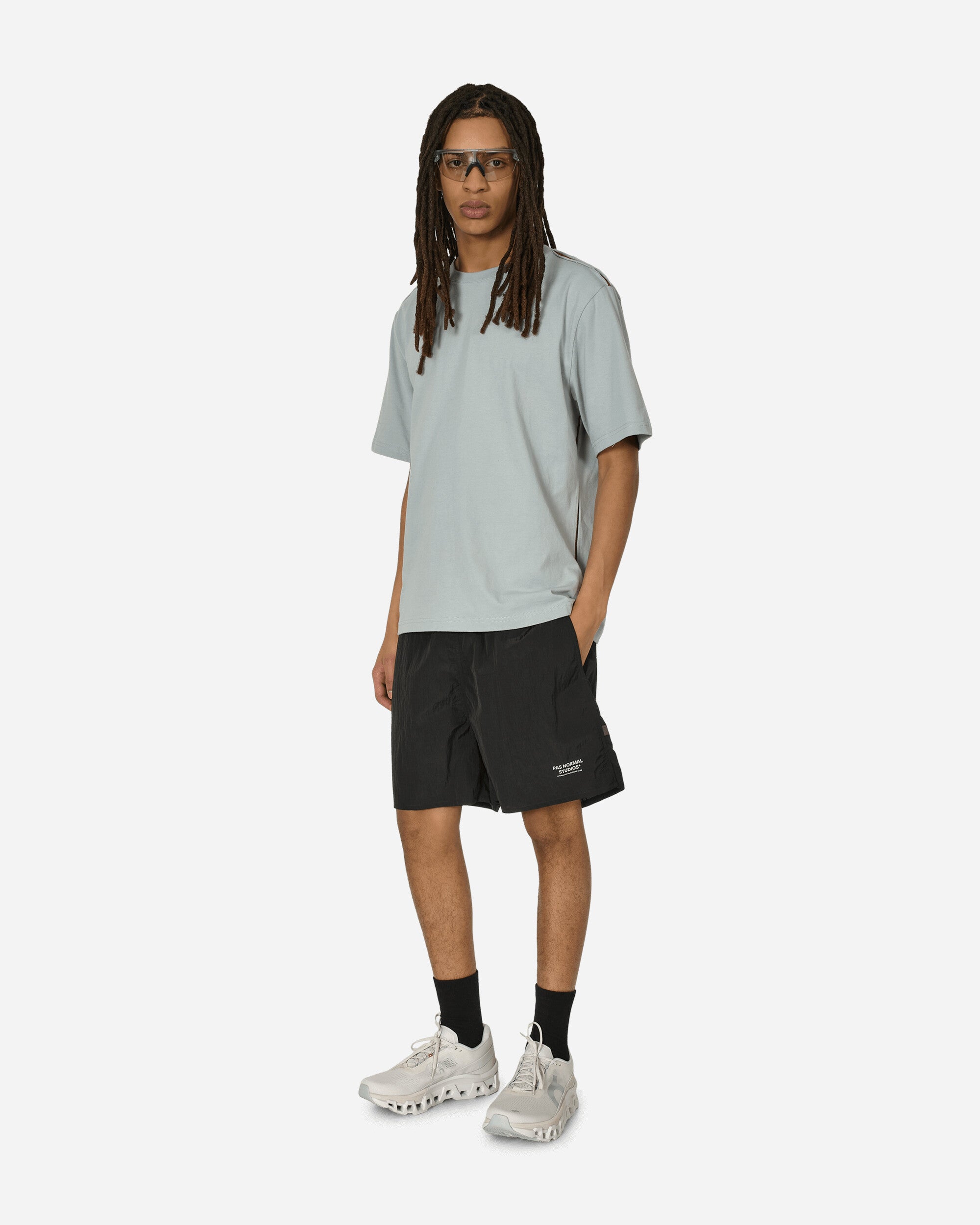 Unaffected Contrast Mesh Panel T-Shirt Misty Blue T-Shirts Shortsleeve UN24SSHTS12 MISTYBLUE