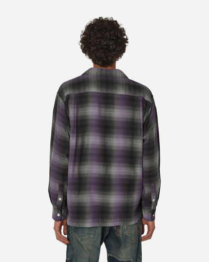 WACKO MARIA Ombre Check Open Collar Shirt L/S ( Type-2 ) Purple Shirts Longsleeve Shirt 23FW-WMS-OC02 PURPLE