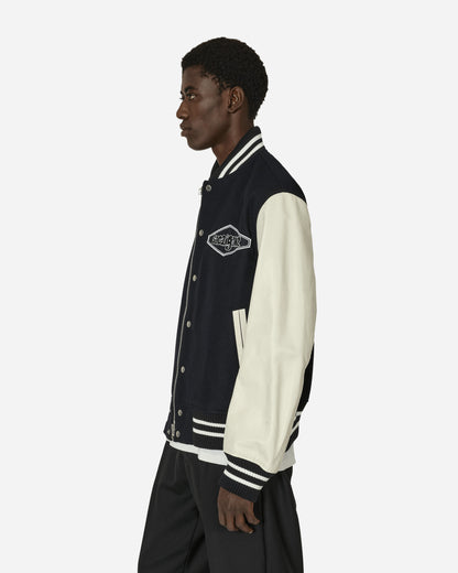 sacai Sacai Gonz Wool Melton X Leather Blouson Navy/Offwhite Coats and Jackets Bomber Jackets 24-03523M 257