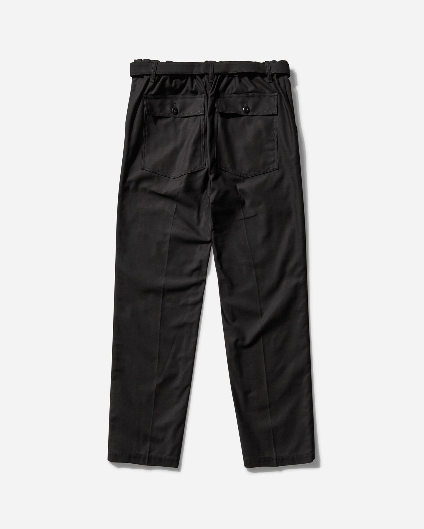 sacai Wtaps Cotton Back Satin Pants Black Pants Trousers 25-03696M 001