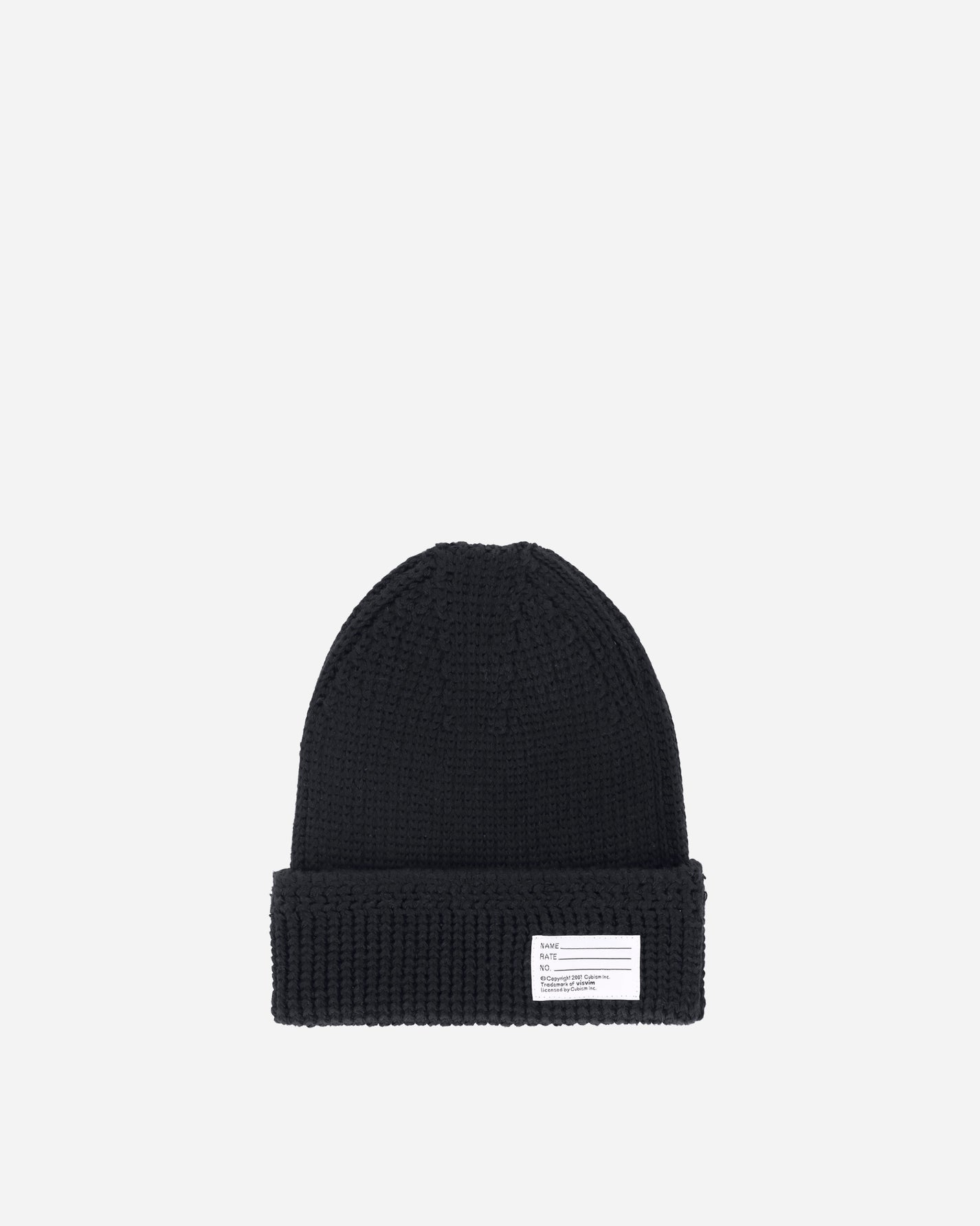 visvim Knit Beanie (Cotton) Black Hats Beanies 0125103003008 1