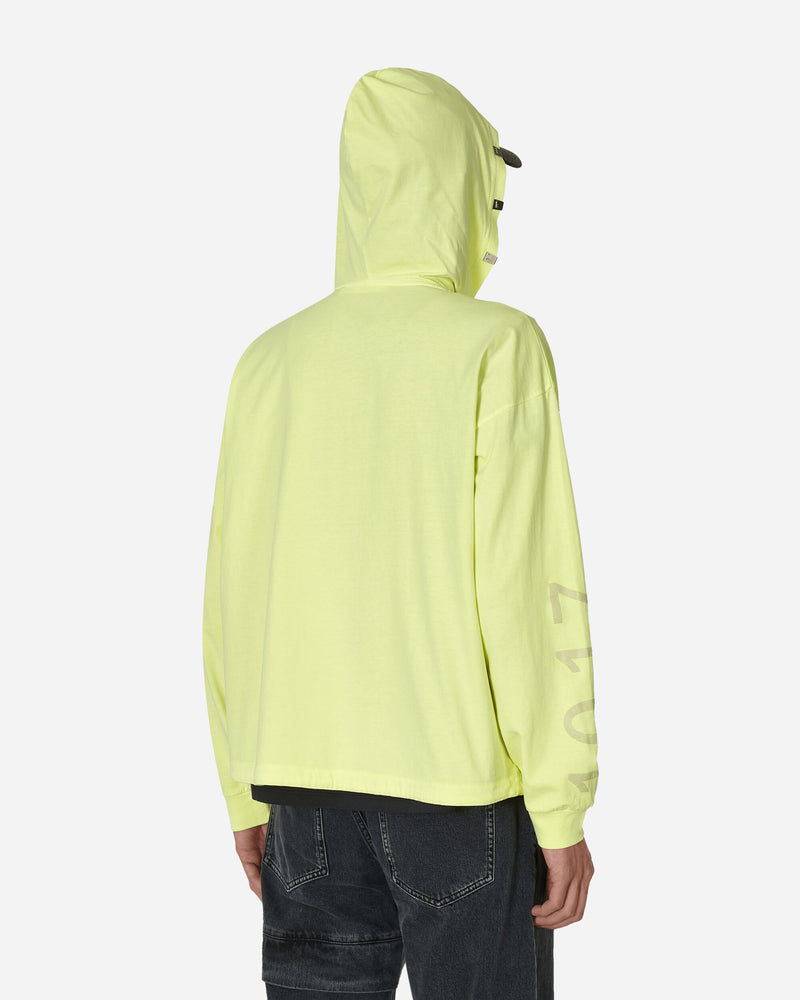 1017 ALYX 9SM Lightercap Hood Zip Hooded T-Shirt Washed Out Yellow Sweatshirts Hoodies AAUTS0373FA02 YLW0042