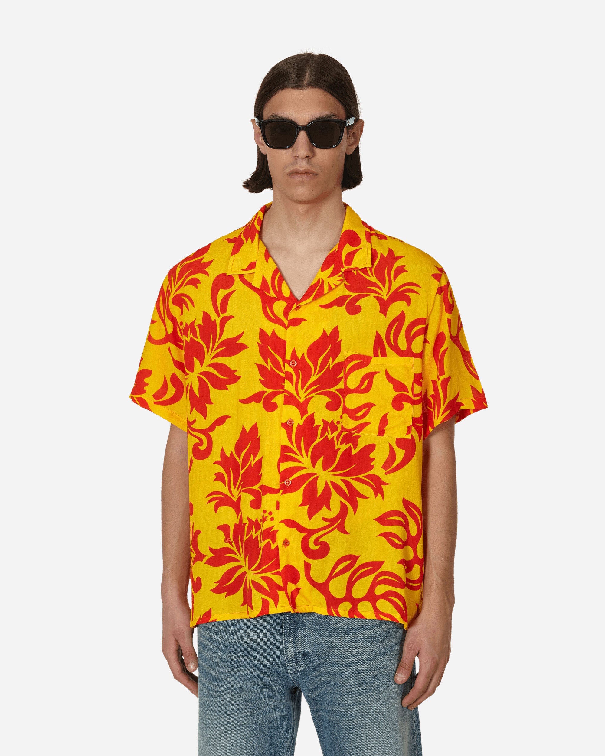 ERL Printed Short Sleeve Shirt Erl Tropical Flowers Shirts Shortsleeve Shirt ERL06B003  1