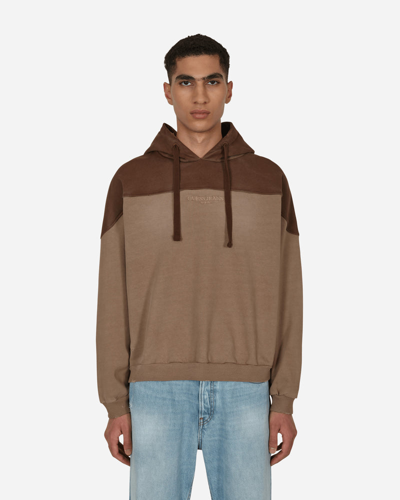Two Tone Hooded Sweatshirt Brown