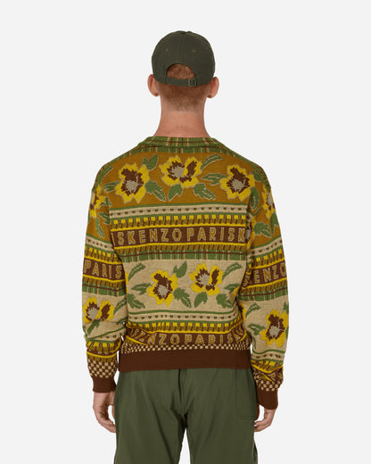 KENZO Paris Fair Isle Jumper Golden Yellow Knitwears Sweaters FD65PU4153CJ 40