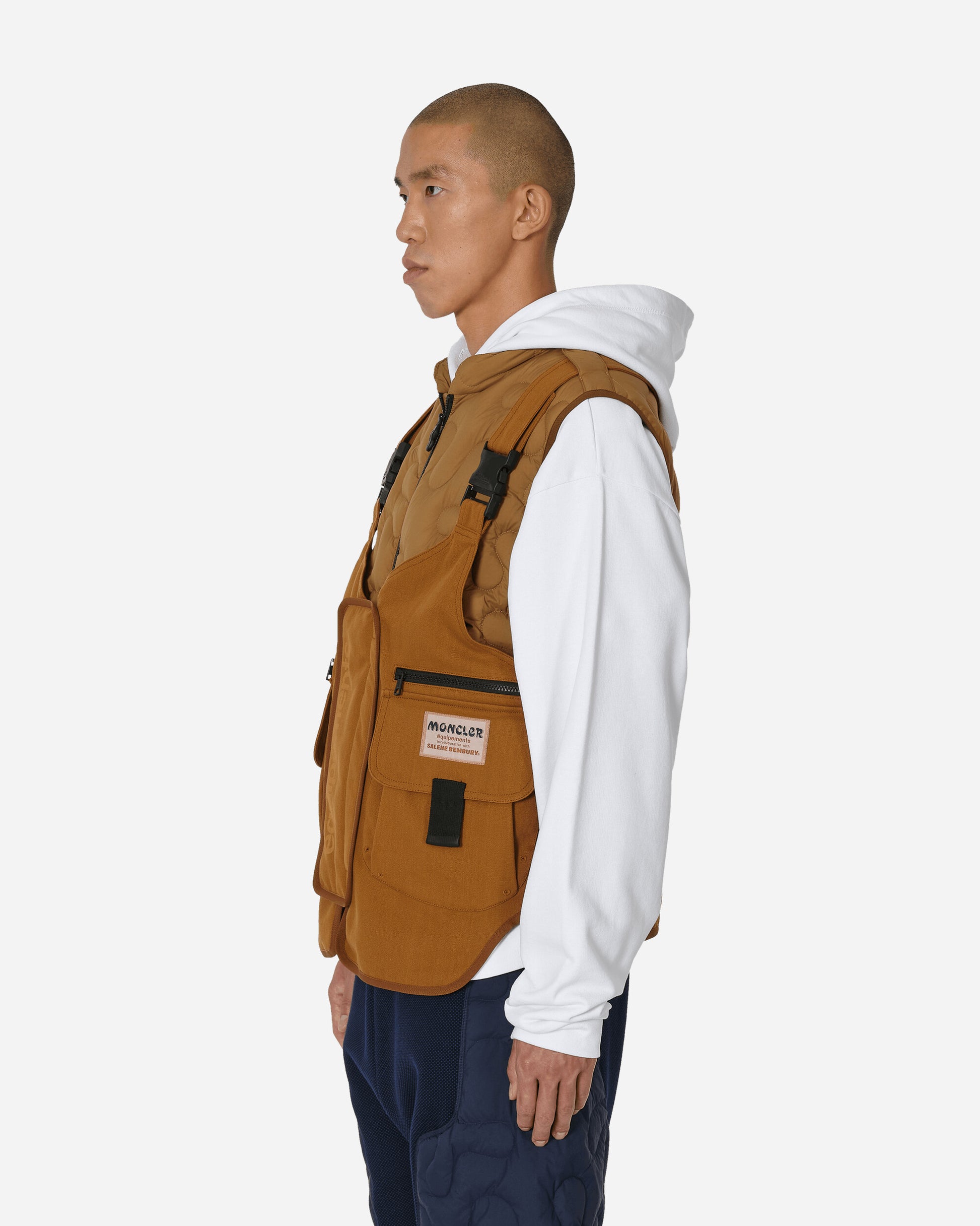 Moncler Genius Sierpinski Vest X Salehe Bembury Brown Coats and Jackets Vests 1A00005M3224 24N
