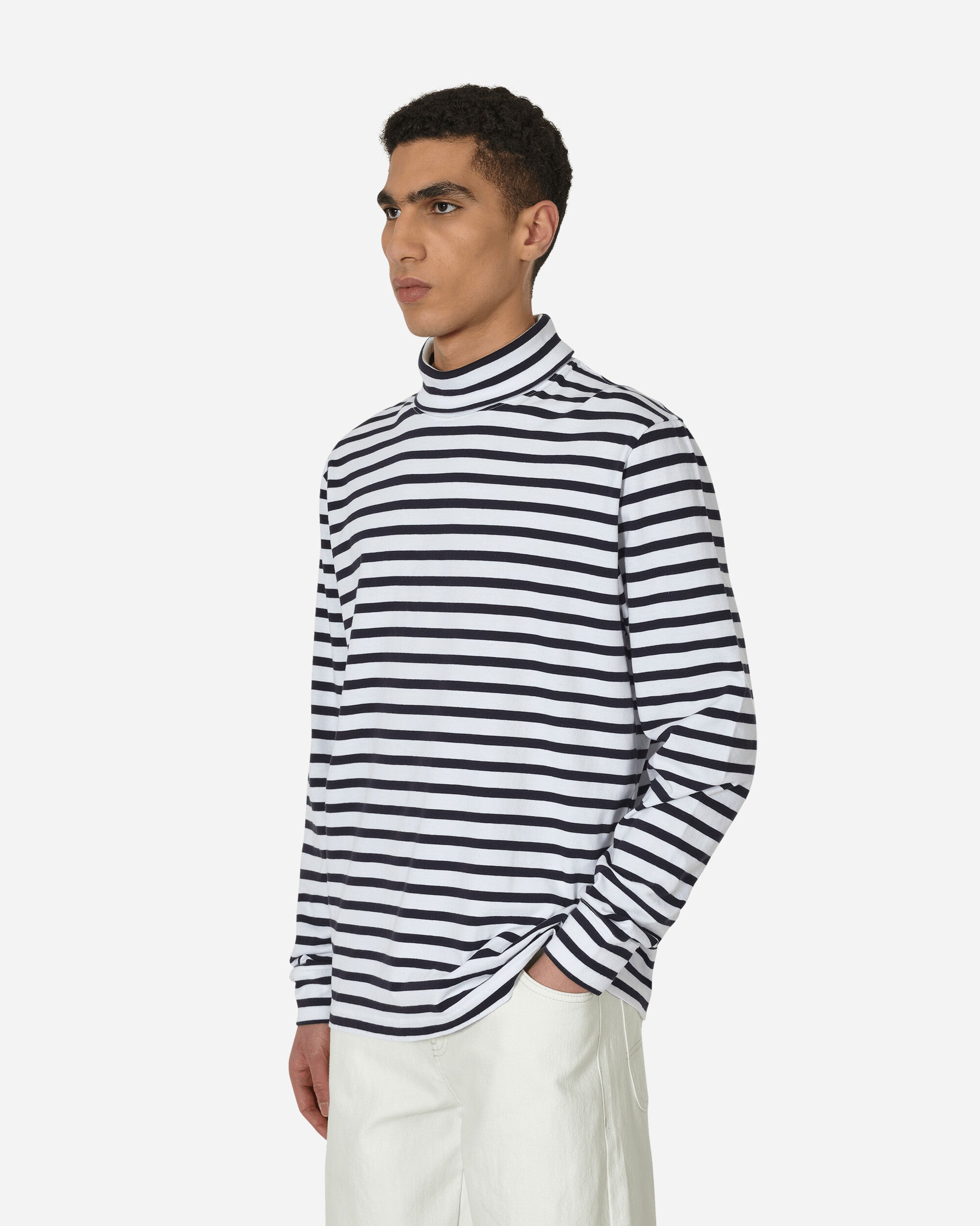 Noah Breton Stripe Turtleneck Navy/White T-Shirts Longsleeve KN091SS2 NVY