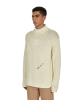 Off-White Meteornail Knit Zip Mockneck Tofu Tofu   Sweatshirts Crewneck OMHA122F21KNI001 6161