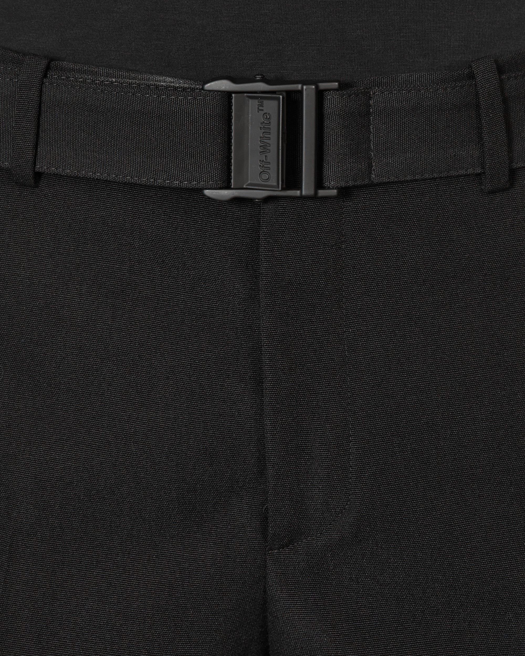 Off-White Buckle Dry Wool Slim Pant Black Pants Trousers OMCA214F22FAB002 1000