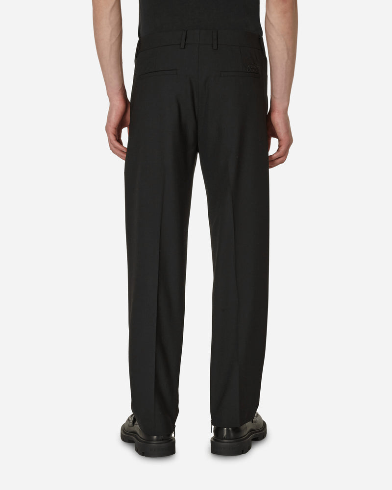 Off-White Ow Embroidered Wool Slim Zip Pant Black Pants Trousers OMCA196S23FAB001 1000