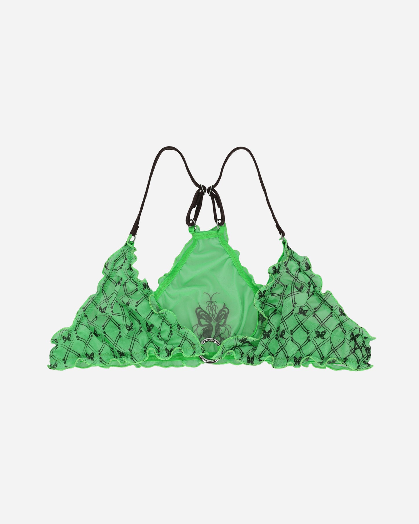 Panties x Anna Wmns Evil Butterfly Pattern Sporty Bra Acid Green/Dark Brown  Underwear Bras PXAEVILBRA4 4