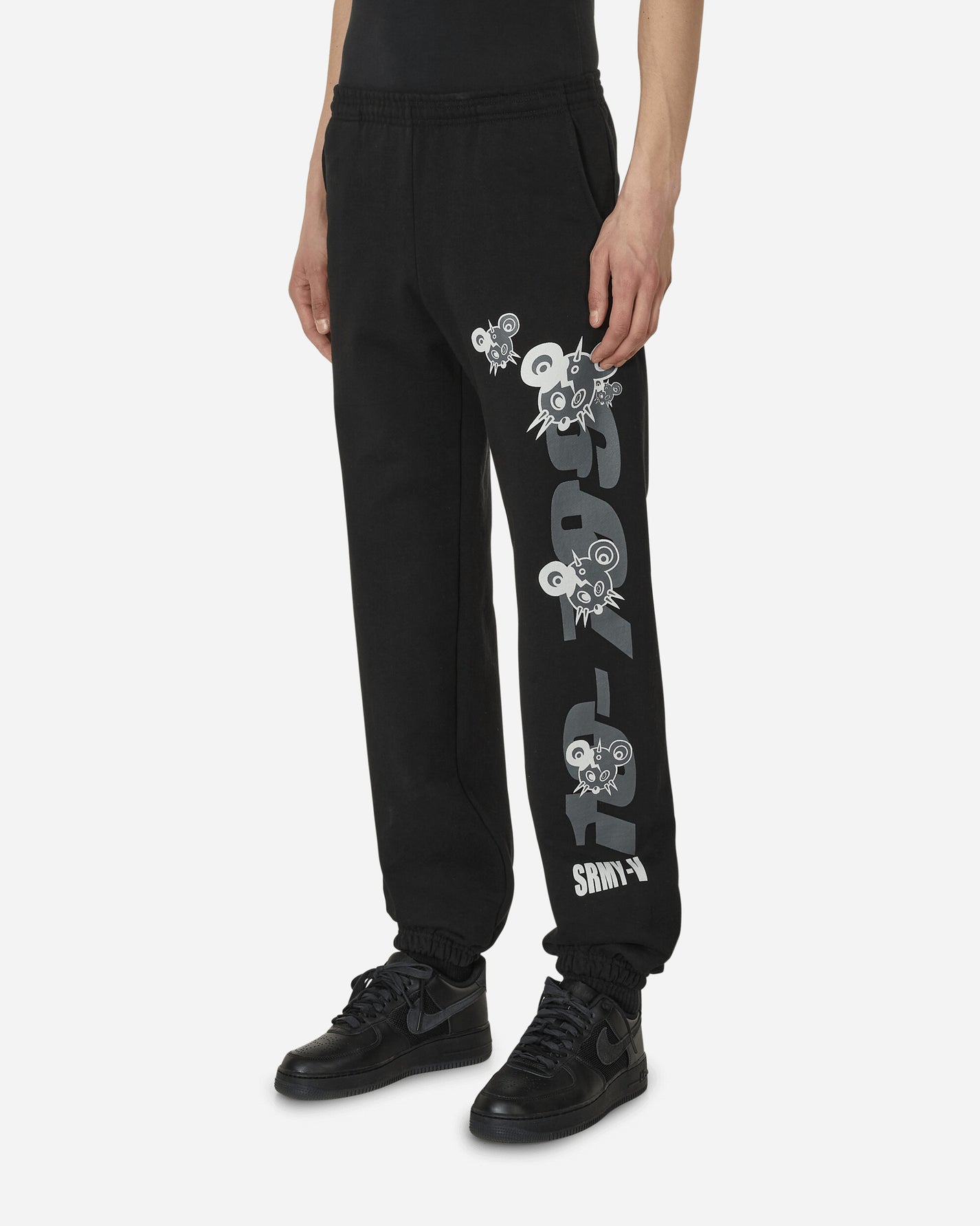 Stray Rats Pysko Maniac Sweatpants Black Pants Sweatpants SRP1144 1