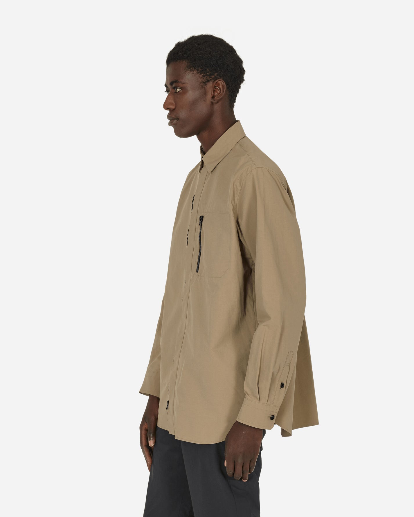 sacai Matte Taffeta L/S Shirt Beige Shirts Longsleeve Shirt 23-03169M 651